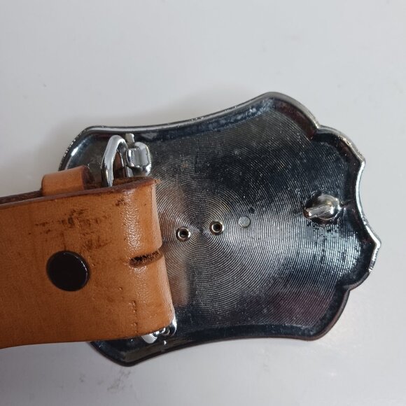 Vintage Western Men's Brown Leather Belt size 44 - Picture 5 of 8